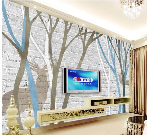 

абстрактное дерево кирпичная стена 3d тв фоне стены фотообои фото обои