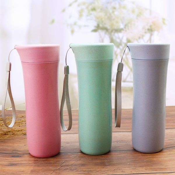 

300ml portable drinking water bottle rope seal student kettle thick wheat glass water bottle