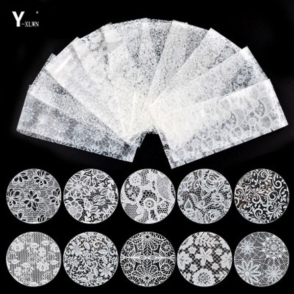 

y-xlwn nail white lace star stickers nail stickers star paper 10 sheets mixed 20cm sticker, Black