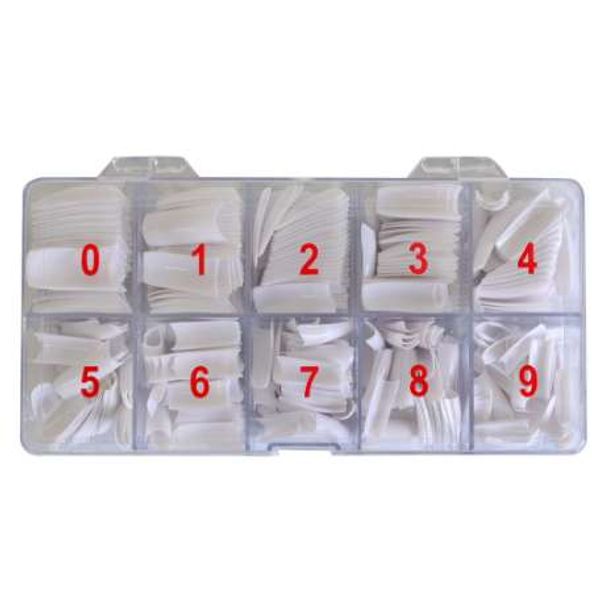 

500pcs/sets nail art half cover tips white/transparent/natural fake false nail art diy polish gel artificila tools y_nc198, Red;gold