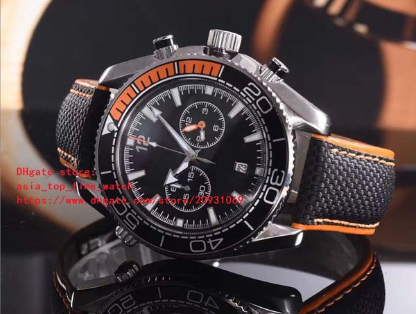 

latest version 5 colors 44mm watches planet ocean chronograph working japanese quartz movement men's watches, Slivery;brown