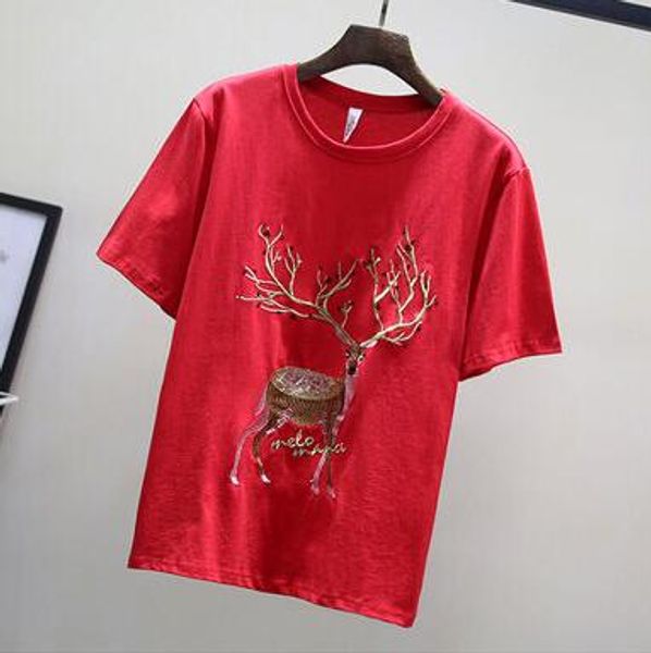 

to youth create design, design, summer t-shirt, sweet personality 2018heavy sequin stylish lovely embroidery a industry new of shi tsls, Black