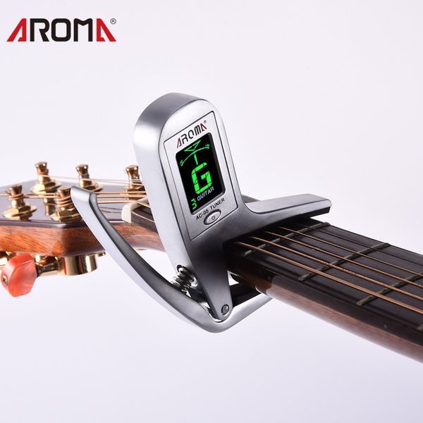

aroma ac-05 2-in-1 electric guitar bass tuner capo capos de guitarra para guitarra elÃ©ctrica acÃºstica bass accesorios de aleaciÃ³n de zinc