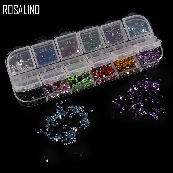 

rosalind 1.5mm 12 colors nail decoration round box set rhinestones shinny nail art decorations, Silver;gold