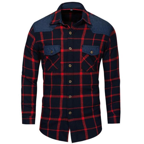 

2018 new shirt brand cotton business casual plaid men's shirt cotton long sleeve men camisa masculina, White;black