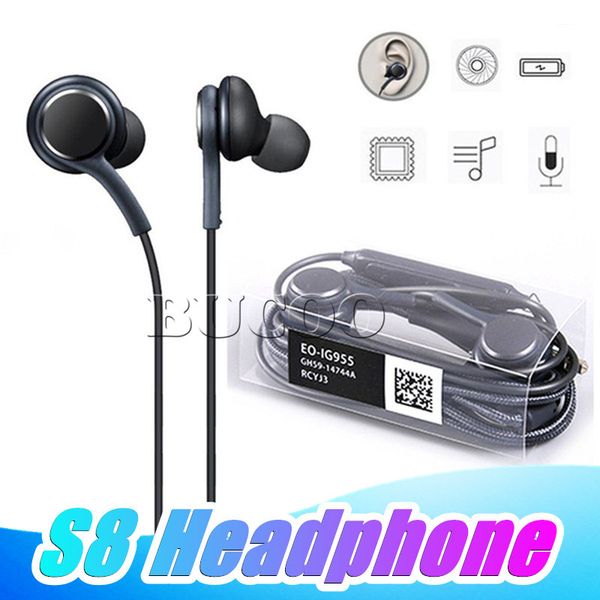 

Headphone with mic and remote for galaxy 8 9 plu 7 edge 3 5mm earphone tereo metal head et eo ig955 with 2 pair earplug
