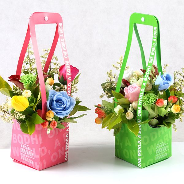 

flower packaging bag handled florist bouquet gift paper boxes for wedding valentine's day gift box for flower bouquet package