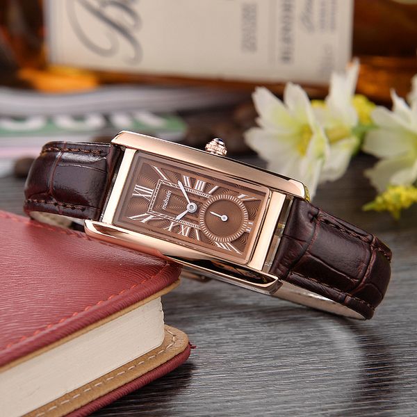 

muhsein fashion&casual rectangular strap quartz watch fashionable sports casual business waterproof women watch, Slivery;brown