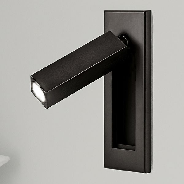 

ch modern wall sconces semi-recessed lamp with push switch on the backplate head swivels 90degree left/right/forward 3w cree led 200lm