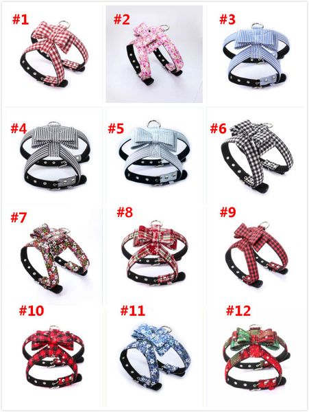 

2018 new dog checkered bow accessories chest strap vest chest back explosion-proof ultra-durable comfort pet supplies