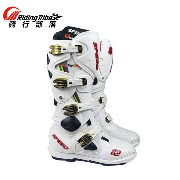 

motorcycle boots pro biker speed bikers motocross leather long knee-high shoes white black moto gp dirty bike sw-star co honor