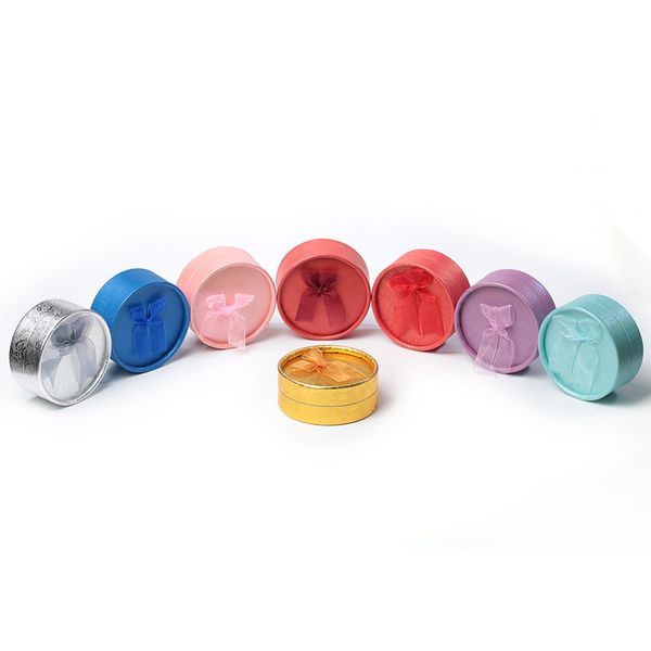 

cute mini jewelry storage paper box round shape small gift box for women necklace bracelet earrings, Black;white