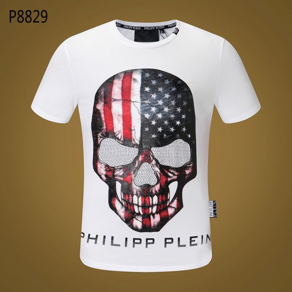 

2018 Autumn Men T Shirt Fashion Short Sleeve P t-shirt Clothing Casual Skull Letter print Hip Hop Male Tops Tee