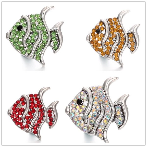 

noosa куски оснастки ювелирные изделия рыбы металла оснастки кнопки подходят 18 мм оснастки кнопки браслет ожерелье для женщин мужчин