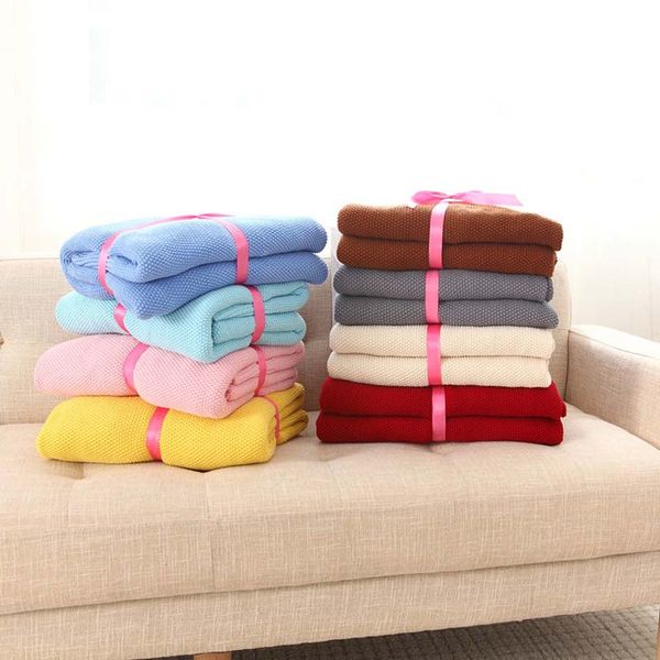 

knitted air conditioning throw blanket for bed infant wrap thread blanket sofa plaid koc mantas comforter