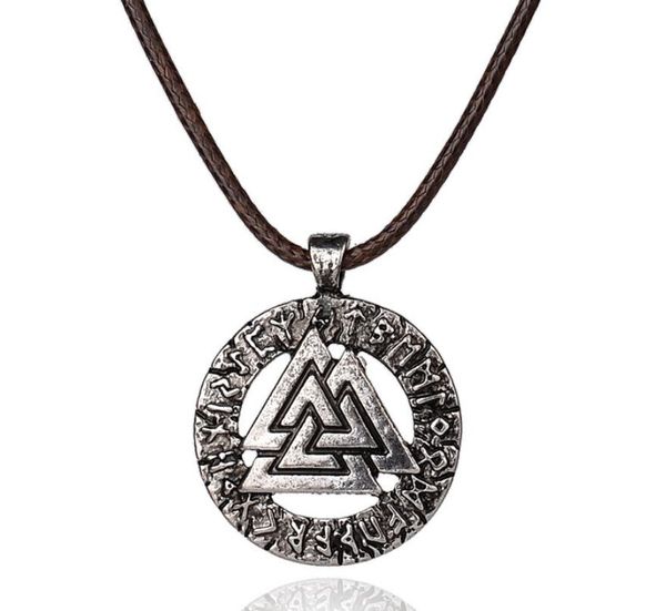 

10pcs slavic norway valknut pagan amulet pendant men necklace scandinavian jewelry odin 's symbol of norse viking warrior whosale, Bronze;silver