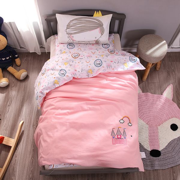 Parkshin Child Cartoon Rabit Baby Pink Active Printing Bedding Set