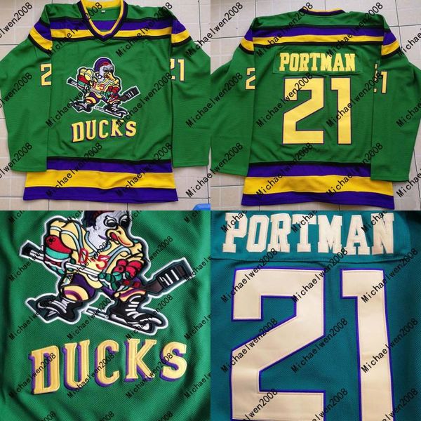 

21 Dean Portman Jersey 66 Gordon Bombay 96 Charlie Conway 99 Adam Banks 1996-06 Anaheim Mighty Ducks Movie Hockey Jersey