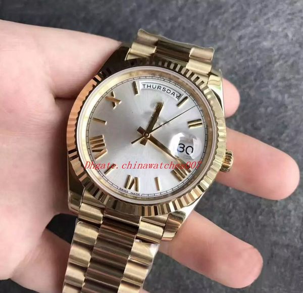 

wholesale - luxury watches 218238 series 40mm silver dial strap sapphire automatic movement, Slivery;brown