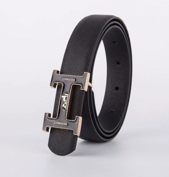

2018 style brand designer bovine leather belt men and women casual fashion belt smooth buckle leather belt, Black;brown