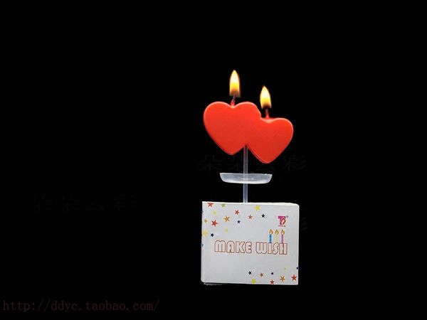 

boxed small double heart red double heart candle loving confession brown cake red decor day