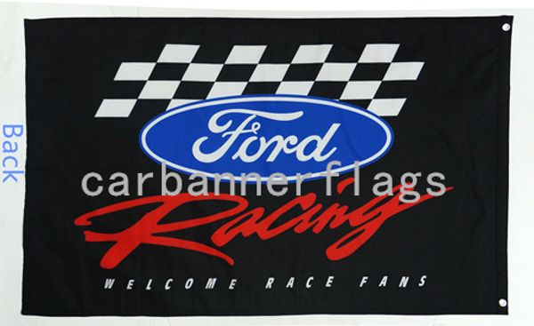 Black Ford Racing Flags 3x5ft 100 Polyeter Digital Printing Ford