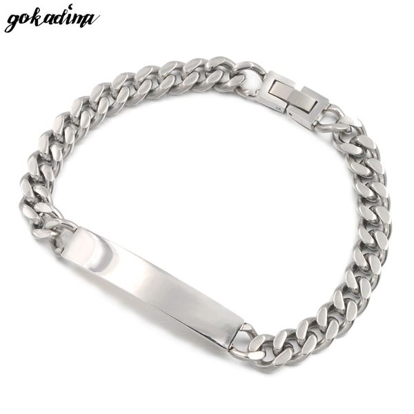 

gokadima gokadima 2016 new style cool id men bracelet jewelry stainless steel bracelet & bangle chain party christmas gift b034, Golden;silver