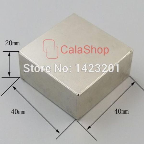 

one pcs 40x40x20 magnets block neodymium n52 disc rare earth super strong fridge magnet