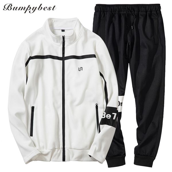 

bumpybeast 2018 autumn men's sets zipper jacket + pants sportswear new casual sporting suits mens tracksuits two pieces us size, Gray