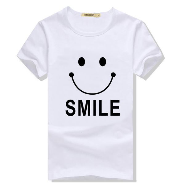 

white smiling face printing t-shirt men tshirt short sleeves mens t shirts fashion summer casual tee shirt homme, White;black