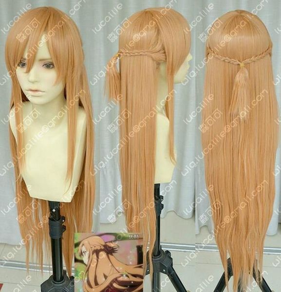 

new sword art online asuna yuuki braid cosplay wig a5, Black;brown