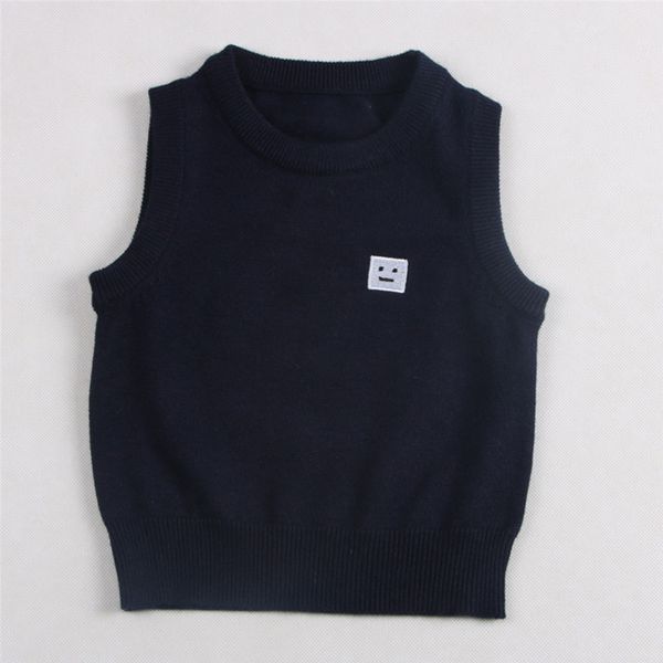 Smile Face Cotton Baby Boys Girls Knitted Sweaters British Styles Vest Tank Top Autumn Winter Clothing Free Child Sweater Knitting Patterns Free