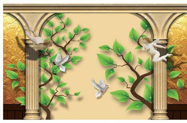 

custom any size mural wallpaper european modern flower roman column mural tv background wall extension personality wall mural wallpaper pai