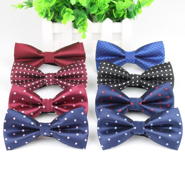 

men's bow tie polka dot black blue red bowtie kid children smooth necktie soft butterfly wedding prom party ties