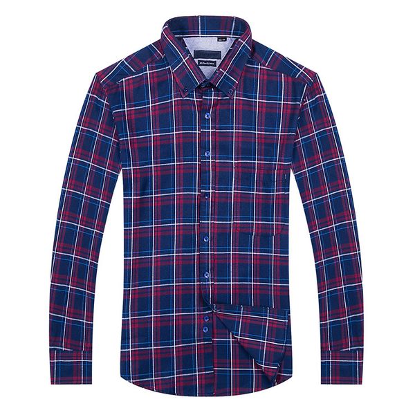 

Утолщенные одежда Мужская мода клетчатая рубашка полный рукав повседневная руба