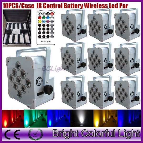 

Charging roadca e 10in1 packing wifi wirele dmx battery powered flat led par light 9x18w bright rgbwa uv 6 in 1 uplight