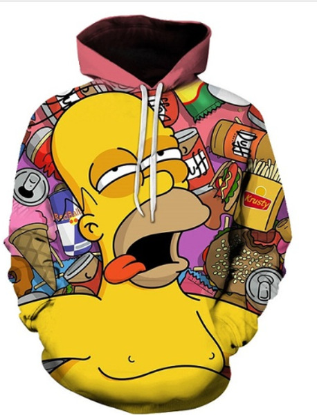 

2019 классический мультфильм simpson новые горячие моды для женщин / menprint 3d толстовки толстовка маринованные рик hoddies печать пуловер, Black