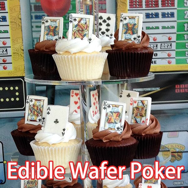 2019 Edible Poker Pre Cut Wafer Cupcake Toppers Pretty Cake