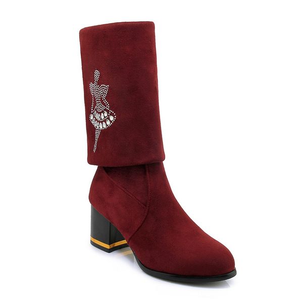 

direct sales 2018 autumn and winter models fashion thick with high-heeled shoes two wearing 40-48, Black
