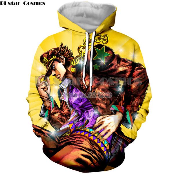 

plstar cosmos brand hoodies japanese manga jojo's bizarre adventure 3d printed hoodie casual for men/women hooded sweatshirts, Black