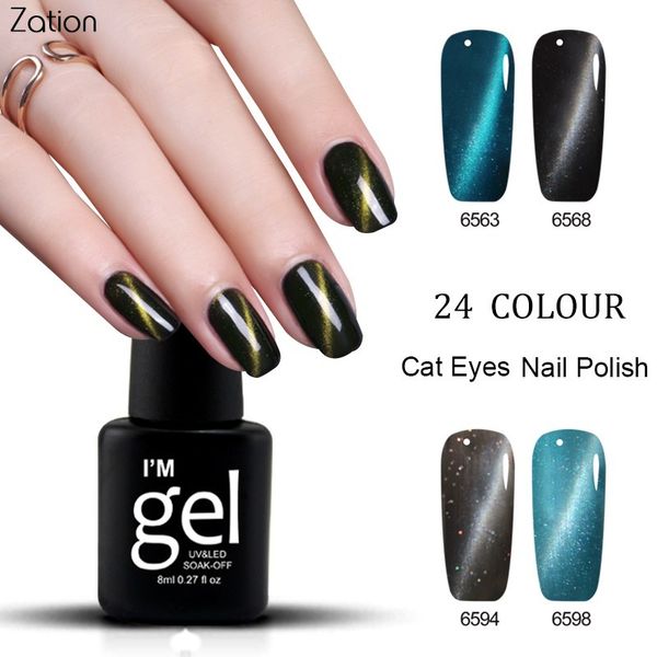 

zation nail gel magnet uv gel chameleon cat eye nail polish polish color change varnish magnetic lacquer art, Red;pink
