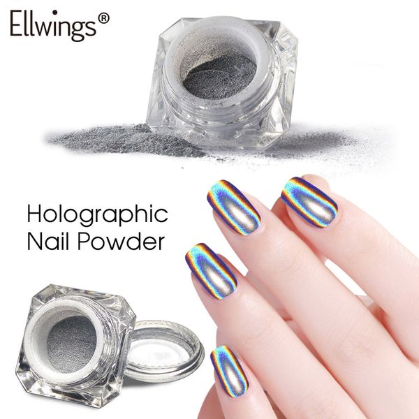 

ellwings 3g holographic laser nail glitters holo rainbow nail art powder tip chrome dust manicure art decorations, Silver;gold