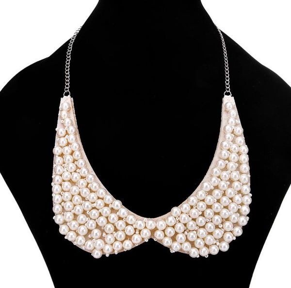 

short style necklace sweet temperament fake collars sell fashion accessories necklace pearl jewelry wq29, White