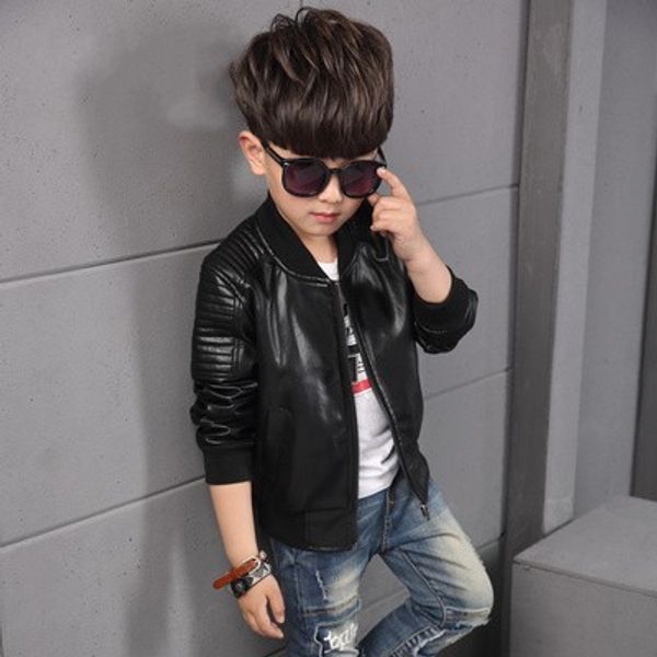 

baby boy leather jacket boys coat black and brown color children jackets garcon kids jacket, Blue;gray