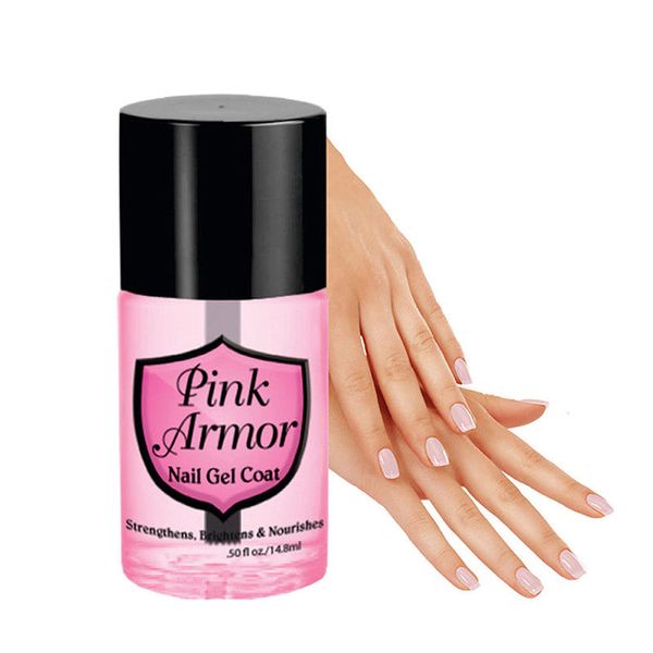 

pink nail nutrition gel polish remedy fix protective layer keratin gel nail art base or coat strength beauty #t, Red;pink