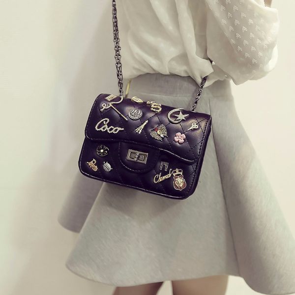 

new small crossbody shoulder bag female fashion mini women messenger bag black chain for girls 2016