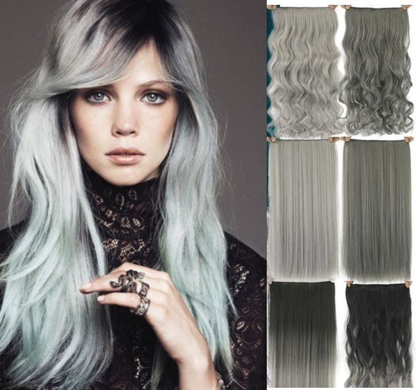 Zhifan Gray Hair Black Women Straight Hair Extensions Colours Hair