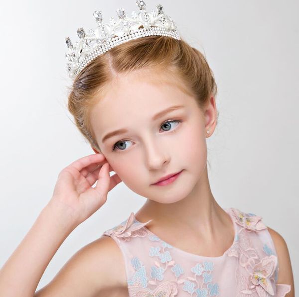 

princess crystal rhinestone tiaras clear crystal girls' tiaras head pieces children girls christmas party wedding hair accessories jewe, Slivery;golden