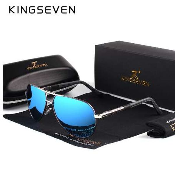 

kingseven men vintage aluminum hd polarized sunglasses classic brand sun glasses coating lens driving shades for men/wome, White;black