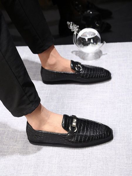 

оригинальная коробка] новая свадебная обувь для мужчин оксфорды привод корова кожа скольжения плиссированные офис повседневная обувь размер, Black